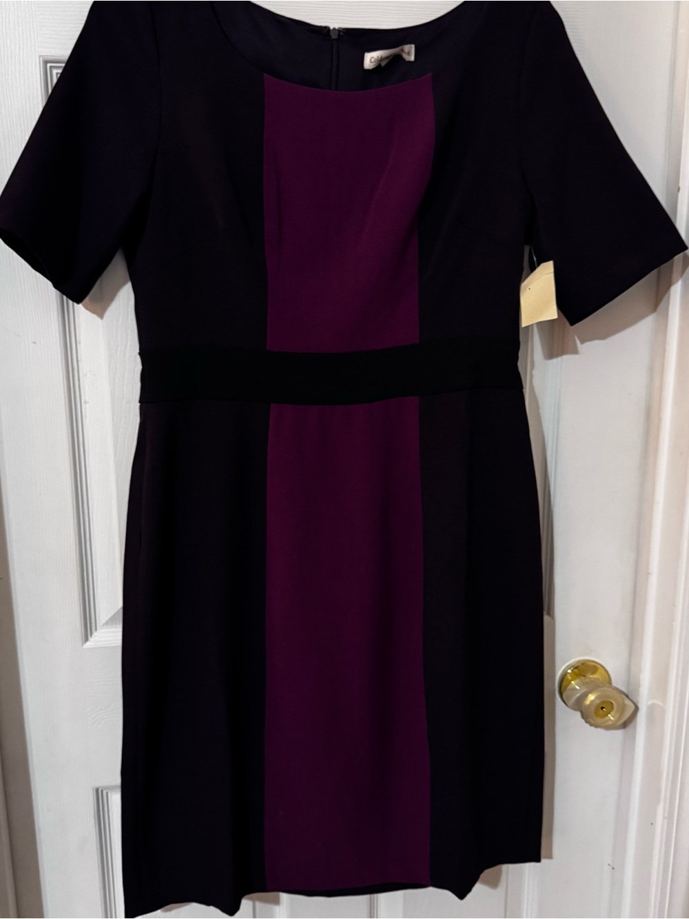 Coldwater Creek Black and Purple Panel Short Dress
